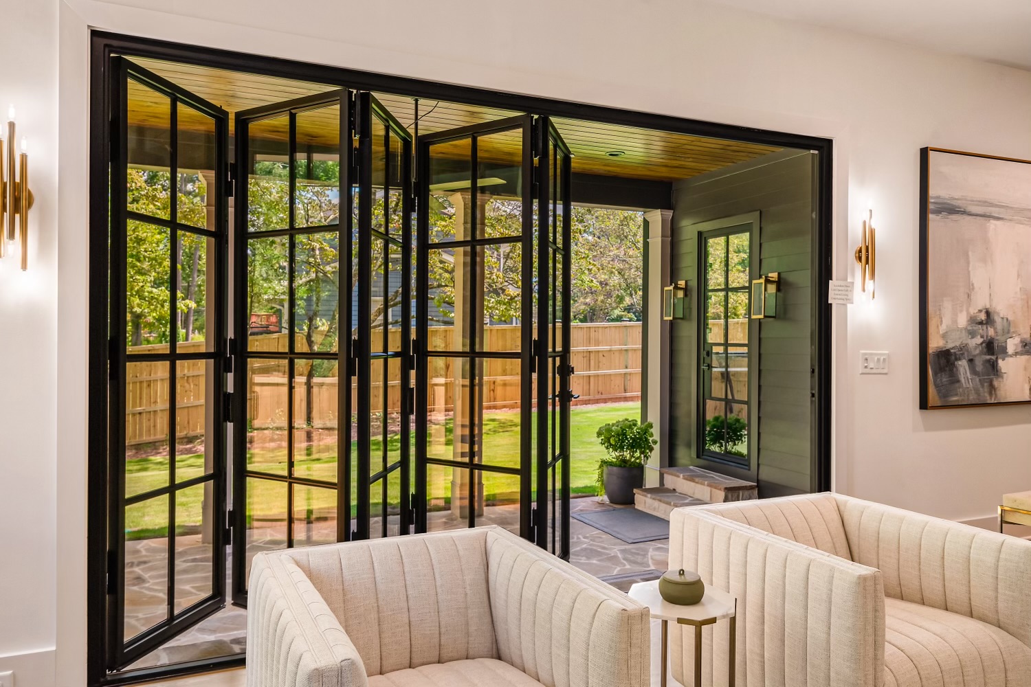 Luxury Steel Accordion Door for Back Porch