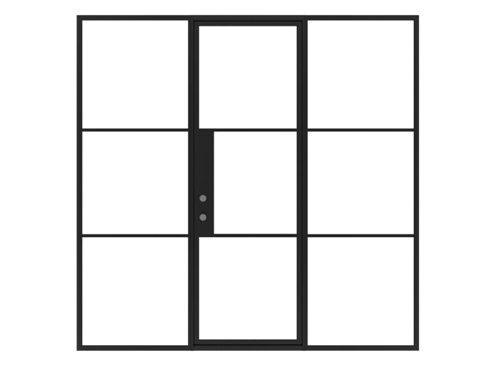 Stellar Classic™ Single 3 light door Right Hand In-Swing with Sidelights 99"W X 97"H